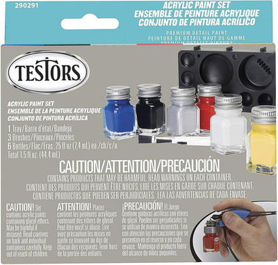 Testors Acrylic Paint Set Primary, Multicolor