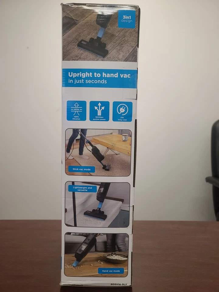 Black & Decker Power Series Lite 3-In-1 Corded Stick Vacuum in Black and Blue - Image 2 of 4