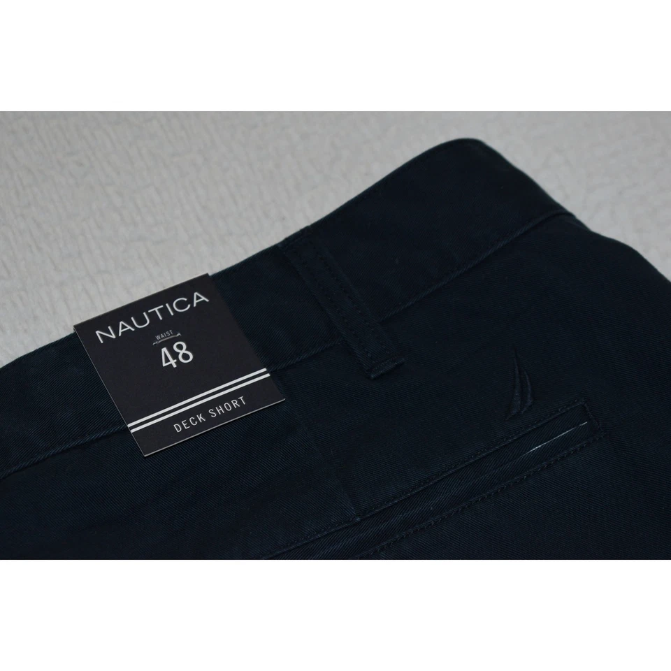 Pantalones Cortos Nautica Deck Para Hombre Talla 48 GRANDES Chinos Caquis Algodón Azul Plano NUEVOS ETIQUETAS Foto 2 de 4