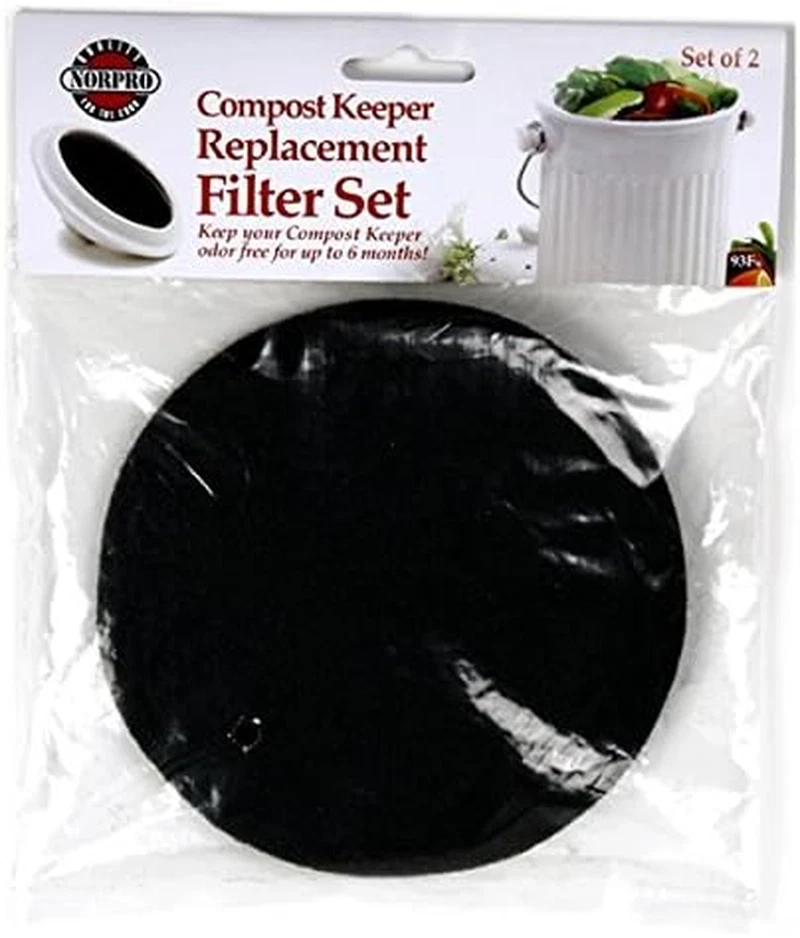 Filtros de substituição Norpro para conservador de composto de cerâmica, 2 peças, preto - Imagem 2 de 4