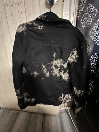 Monfrere Sandstorm Black Acid Wash Denim Jacket Size Small. image 2