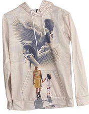 Kobe & Gianna Bryant Angel Memorial Hoodie Cream & Gray Size S Unisex