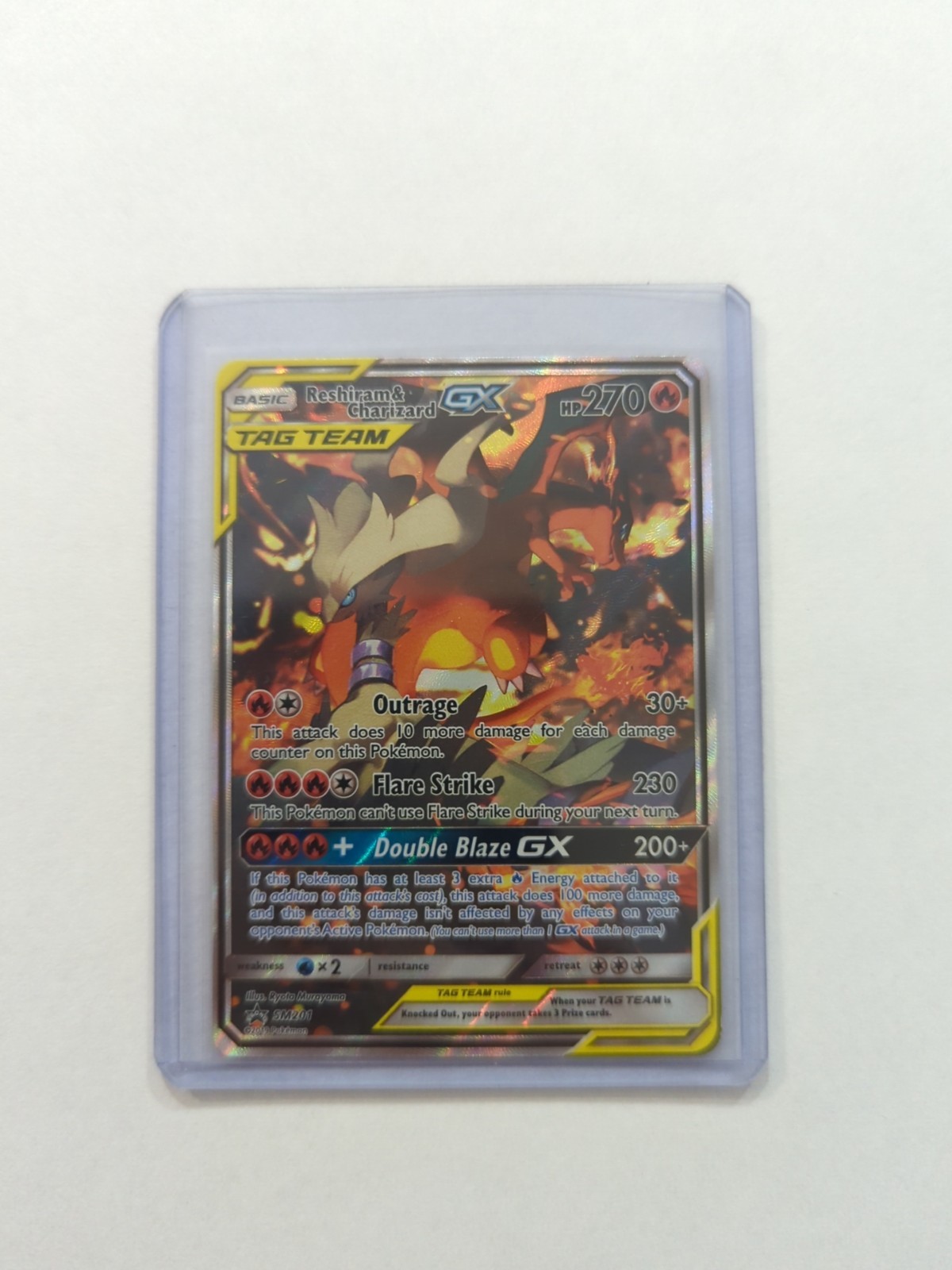 Pokémon TCG Reshiram & Charizard GX SM201 Black Star Promo Tag Team English NM