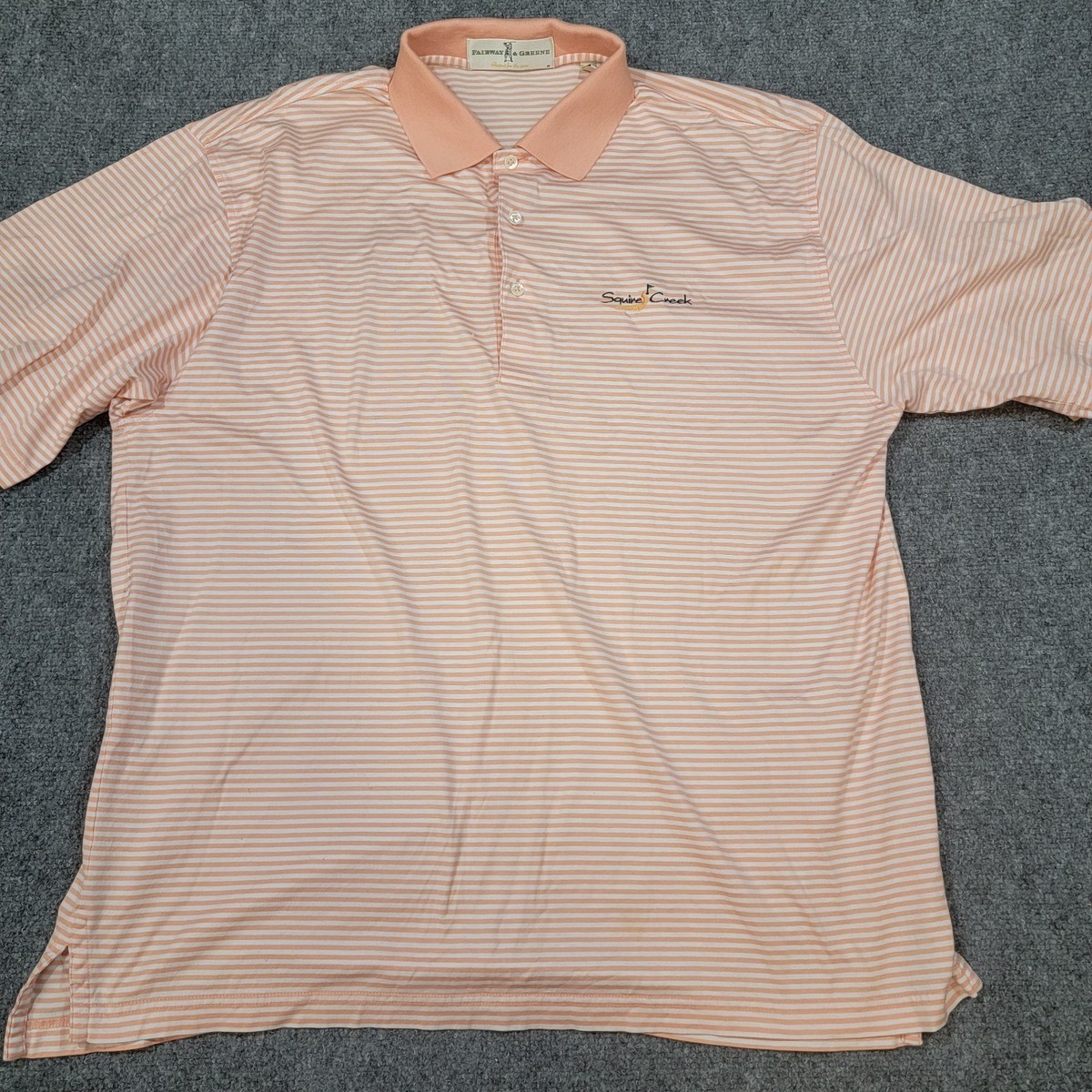 Fairway & Greene Polo Shirt Men's L Forest Orange Squire Creek La