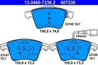 Ate Bremsbelagsatz Scheibenbremse 13.0460-7236.2 FüR T5 Transporter Vw Multivan