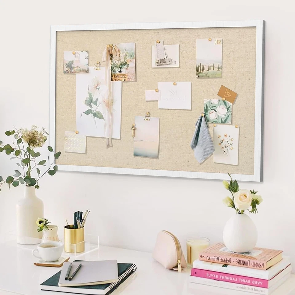 Wood Framed Bulletin Board 30x20 for Photos & Notes - Image 4 of 4