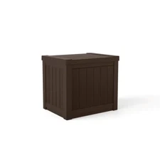 Pool Toy Storage Box Patio Deck Garden Yard Tools Organizer Bin Case Seat Brown