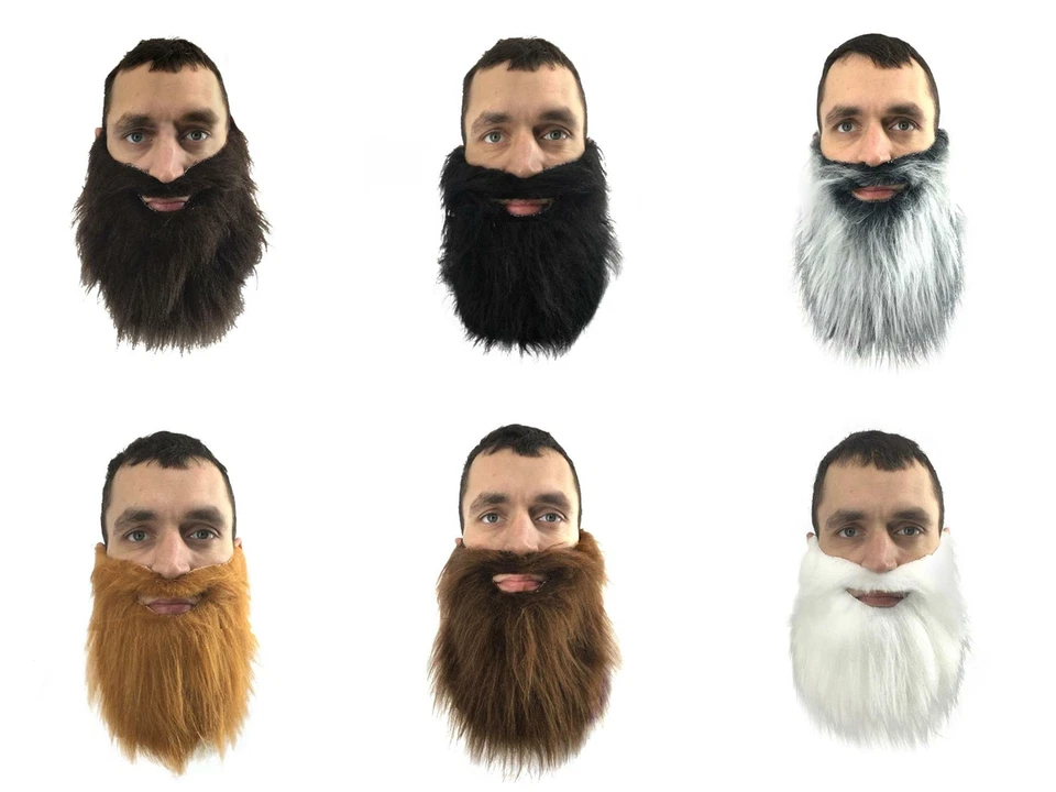 THE DRAGONS DEN Adults 8" Length Faux Fur Pirate Gnome Dwarf Beard Facial Hair Fancy Dress