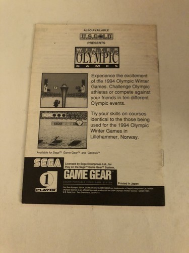 OutRun Europa Out Run Sega Game Gear Manual Only Original Authentic VG Condition - Picture 2 of 2