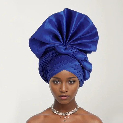 Nigerian Gele Headtie Aso Oke 2025 High Quality African Aso Oke Gele Already Mad - Picture 29 of 34