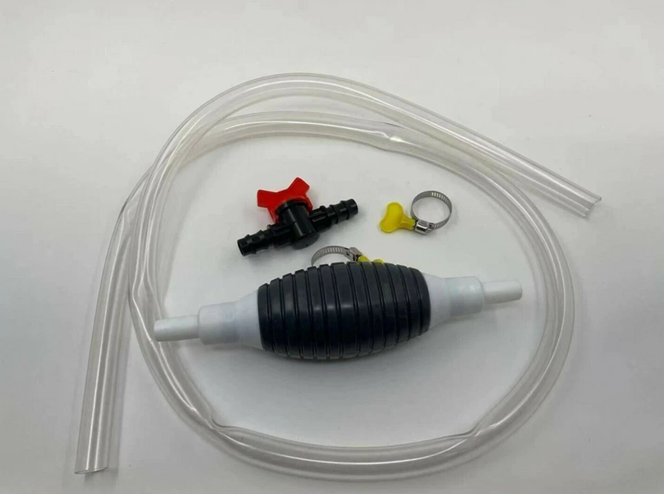Portable Manual Car Siphon Pump Fuel Gas Transfer Oil Liquid Hand Air Pumps Kit — 第 4/4 张图片