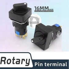 16mm DPDT5A 2/3Position Rectangular LED Illuminated Plastic Selector Knob Switch