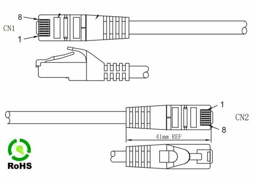 Cable de conexión blindado CAT 6A - 1 pie azul - Imagen 5 de 6