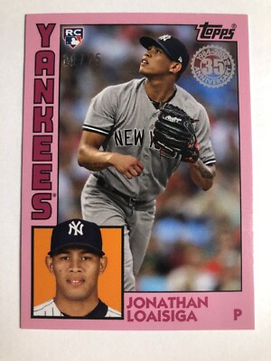 2019 Topps Mini 1984 Pink Parallel Insert Jonathan Loaisiga Yankees RC 84 /25