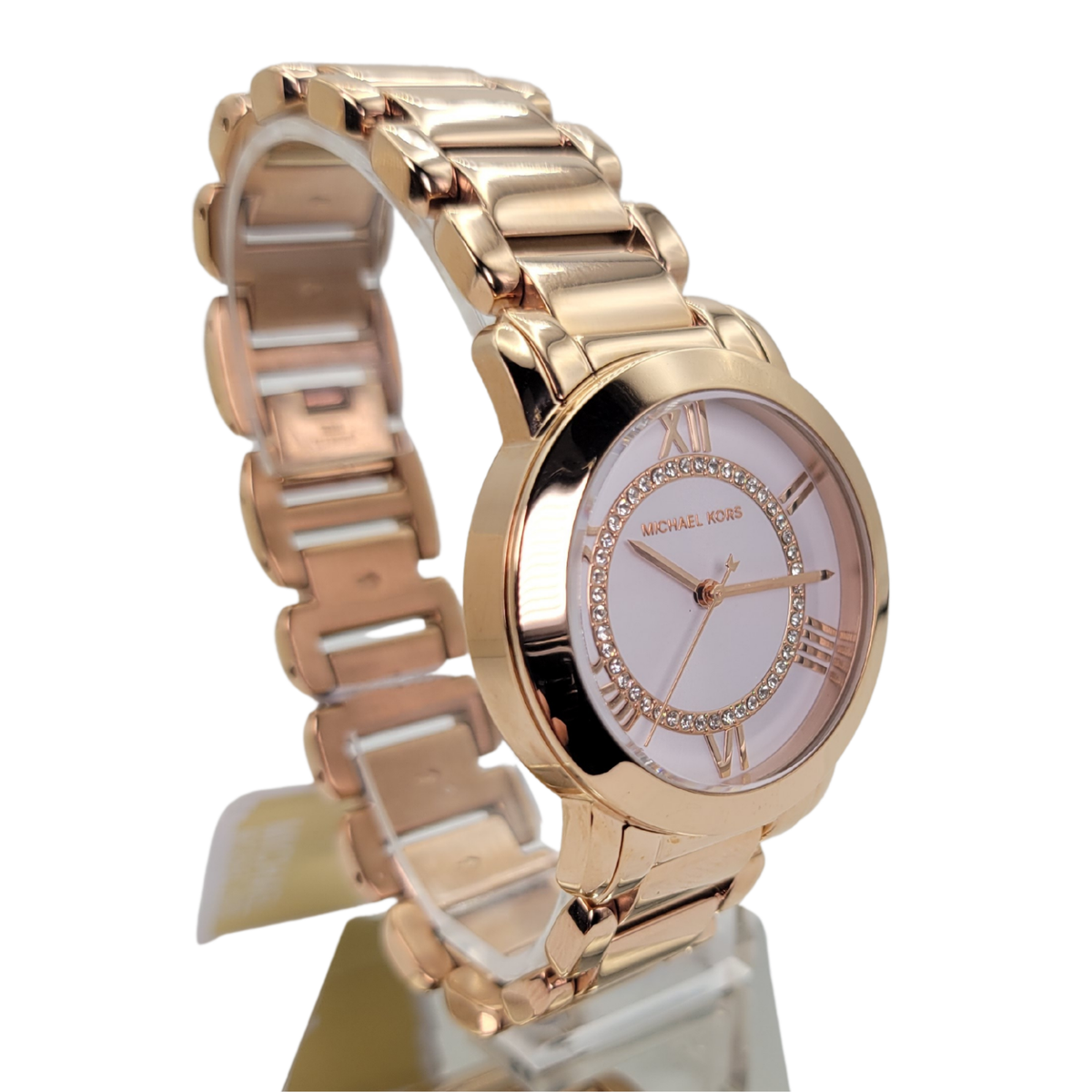 Michael Kors Janey Women\'s Rose Gold Tone Watch. Michael Kors Janey Ladies Rose Gold-Tone Crystals/White Dial  main image 2