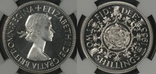 UK - GREAT BRITAIN , FLORIN 2 SHILLINGS 1953 NGC PF 65 CAMEO ( U ) PROOF , RARE