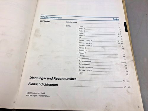 Orig. Werkstatt Ordner - PIERBURG Vergaser Kennblätter OPEL Oldtimer 60er - 80er - Picture 6 of 8