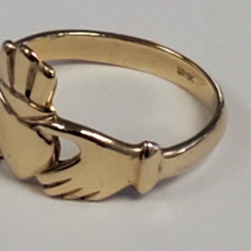 SOLID 10K GOLD CLADDAGH RING SIZE 7 - Picture 4 of 8