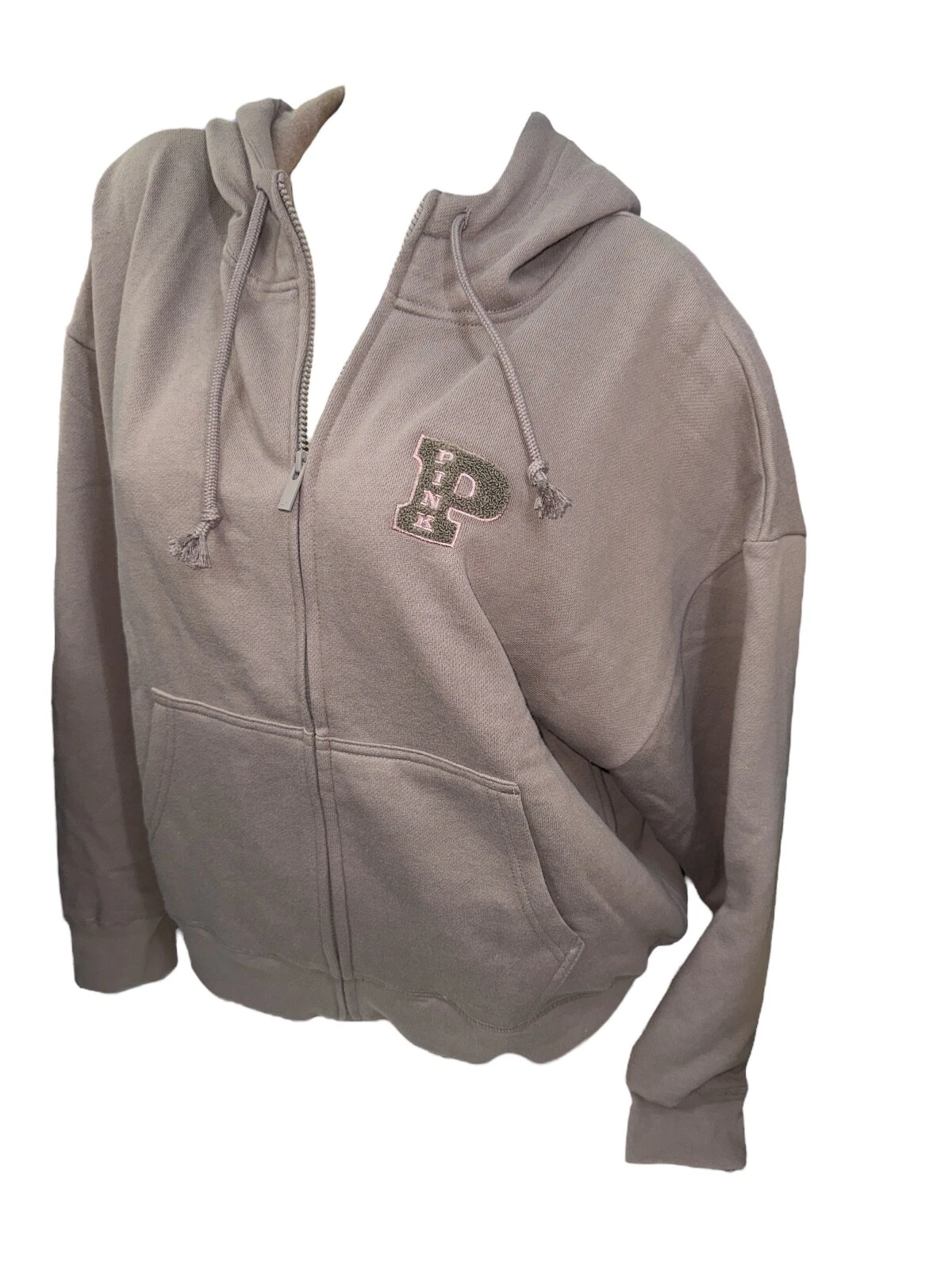 UNDERCOVER Felpa con cappuccio Victoria's Secret rosa edera pile campus full zip colore marrone nuova con etichetta