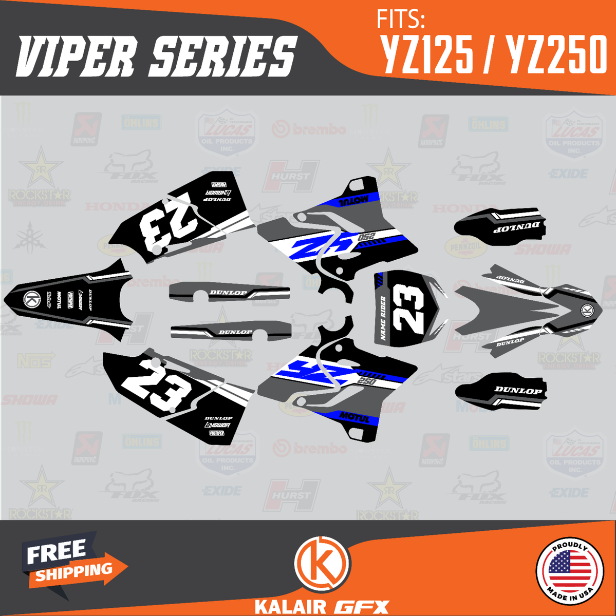 Graphics Kit for Yamaha YZ 125 250 (2015-2021) YZ125 YZ250