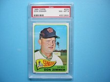 1965 TOPPS MLB BASEBALL CARD #233 DON ZIMMER PSA 8 NM/MINT SHARP+ GL