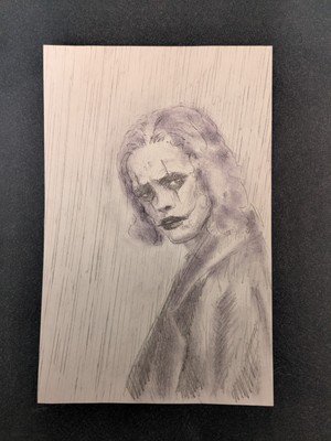 The Crow ''it can't rain all the time'' original art purple black Eric draven