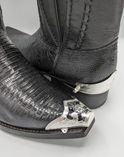 WESTERN COWBOY BOOT COMPLETE SET TIP  HEEL Pair - Silver FILAGREE  