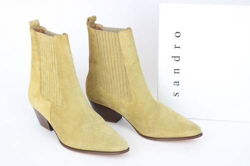 SANDRO Amelya Shoes Womens Eu 40 / UK 6.5 Suede Pointed Toe Boots