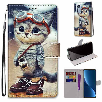 Für iPhone 11 12 13 14 Pro Max Gedruckt Leder Flip Geldbörse Stand HandyHülle