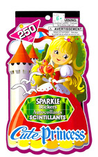 PRINCESS STICKER sheet set 250 Pc SPARKLE castle RAINBOW horse HEARTS magic 4