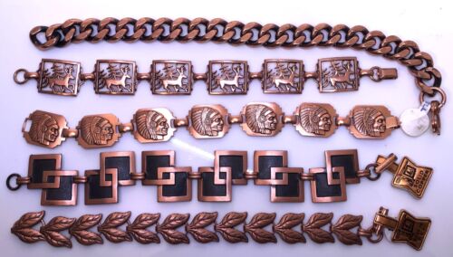 New Old Stock Lot of 5 Bell Trading Post Copper Bracelets - Picture 2 of 7