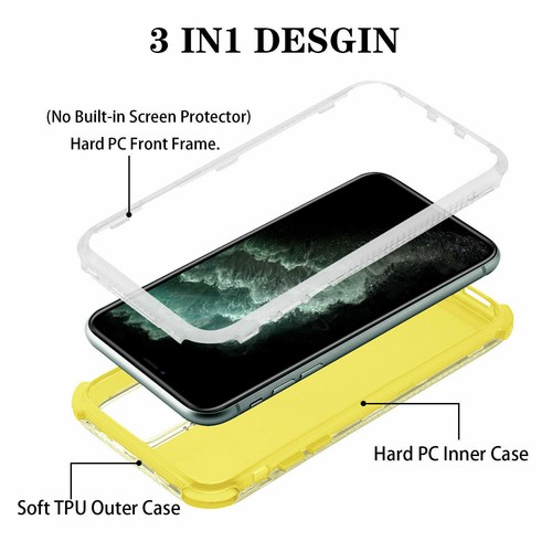 Silicone Shockporoof Case Hybrid Hard Cover For iPhone 13 12 11 Pro Max SE XR 8 - Picture 38 of 53