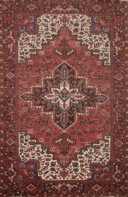 Traditional Hand-knotted Vegetable Dye Rug Living Room Vintage Carpet 8x11