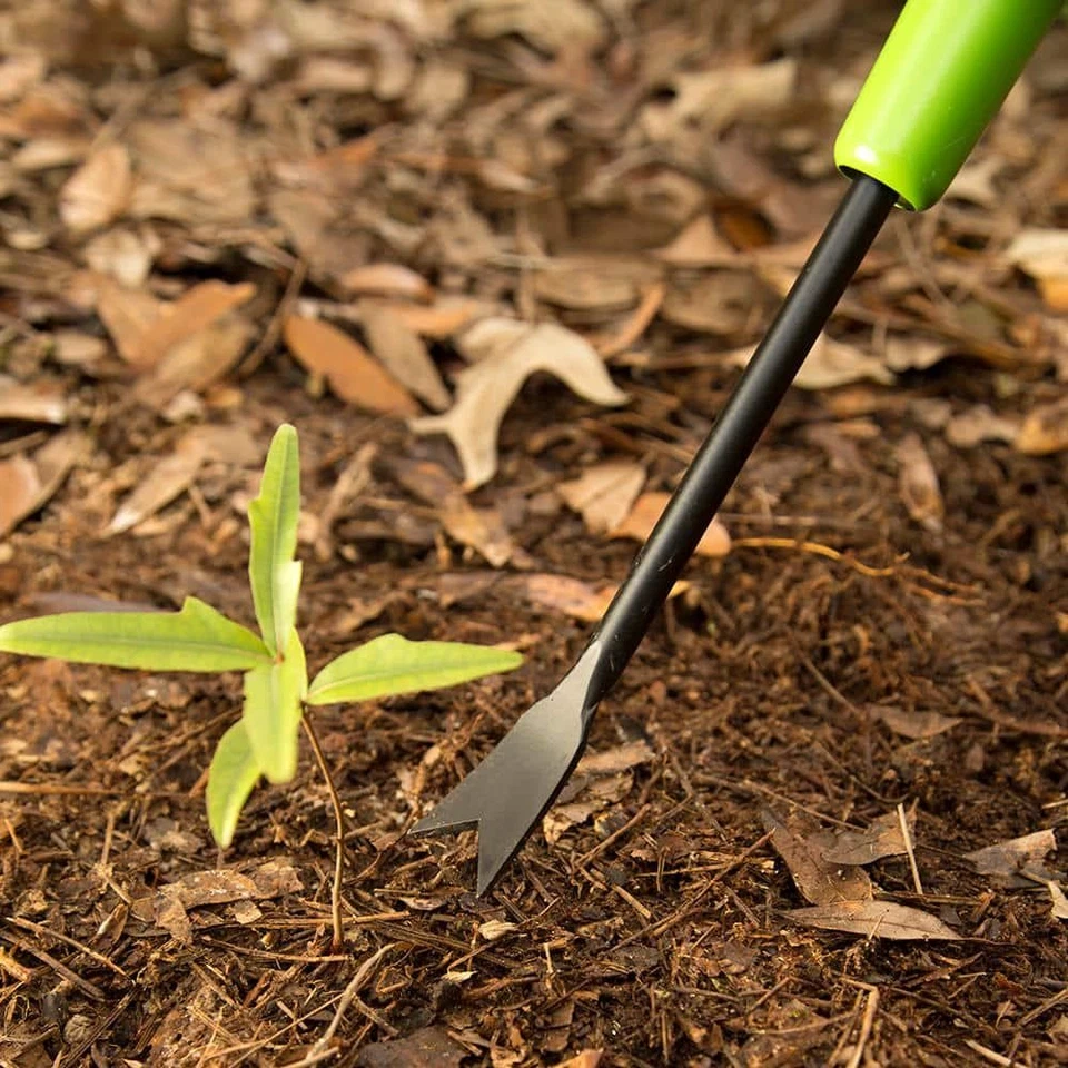36 in. Desmalezadora de jardín de dos manos con mango largo de madera forjado muy bonita Foto 3 de 4