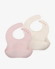 AEIOU Bib (2pack)- Petal &Oat Milk