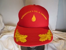 New  Vintage Schaeffer's Auto Oil & Grease Red Trucker Hat Cap