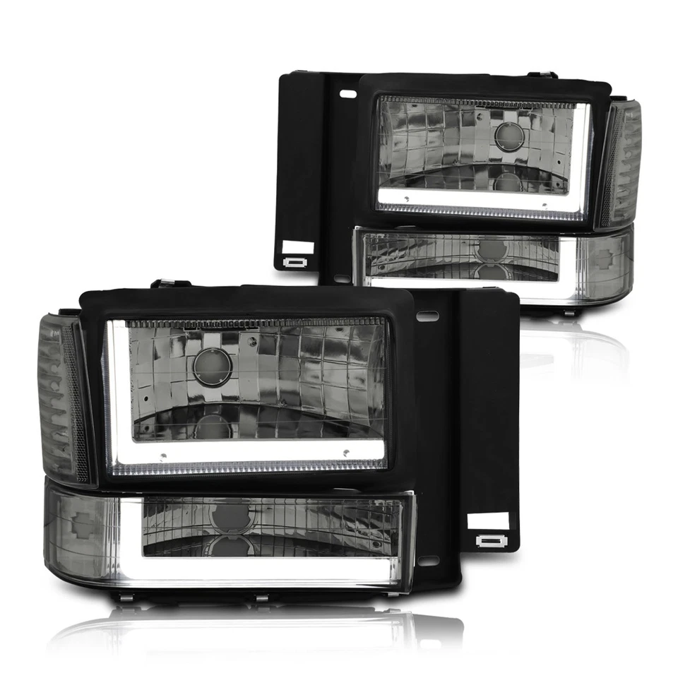 Faro LED DRL en forma de L para Ford Explorer 91-94 + lámpara de parachoques lado transparente ahumado Foto 2 de 4