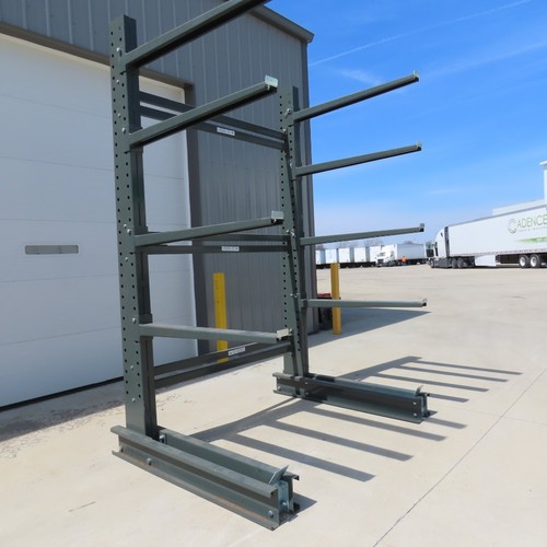 Uline 82" x 61" x 120" Tall Modular 4 Tier Cantilever Rack 48" Arm Length