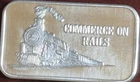 1974 USSC Mark IV Commerce on Rails 1 oz .999 Fine Silver Art Bar