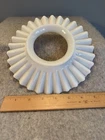 antique white milk glass Petticoat Ruffled Lamp Shade Chimney Skirt VTG 8 Inch