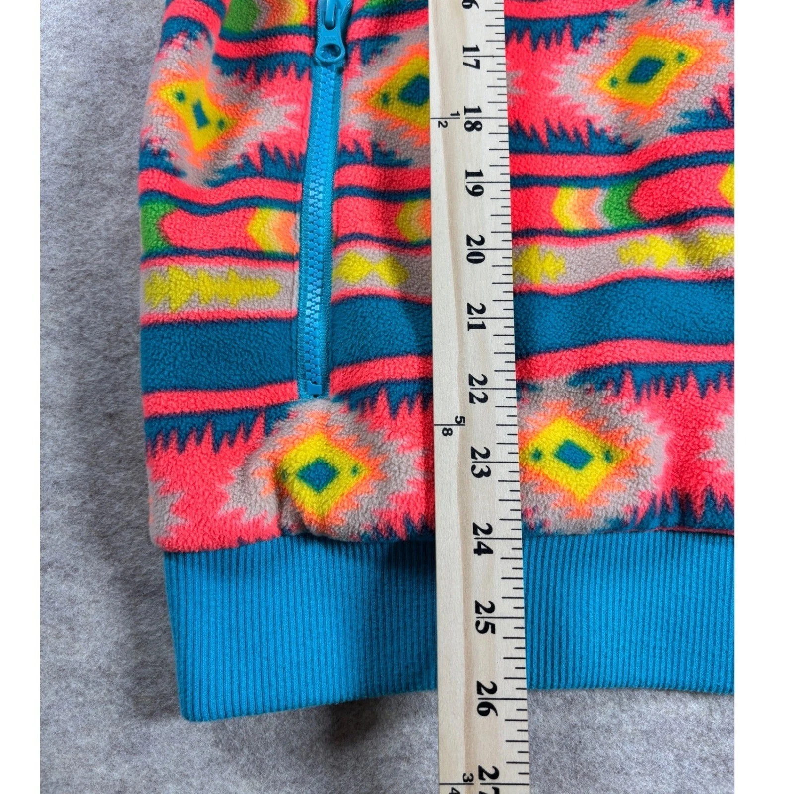 Chubbies Mens Full Zip Fleece Jacket Neon Aztec Southwestern Pink Blue Large image 3