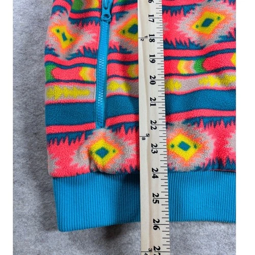 Chubbies Mens Full Zip Fleece Jacket Neon Aztec Southwestern Pink Blue Large image 3