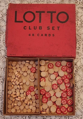 Vintage Milton Bradley Lotto Club Set Replacement Number Pieces USA Board Game