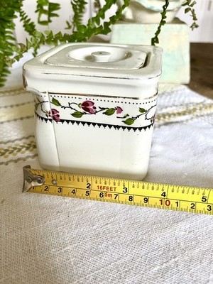 Vintage Wedgwood The Cube Art Deco Teekanne China Pat No 110051 Floral Band.1930s