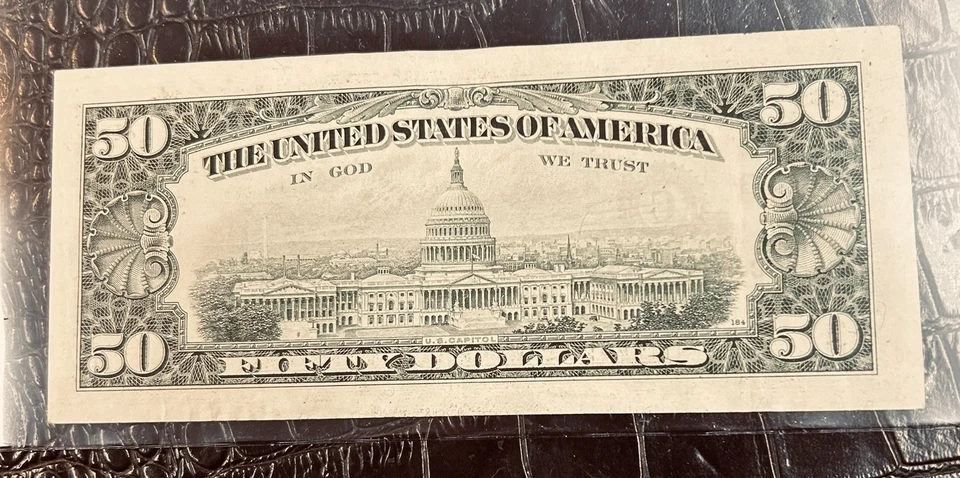 $50.00 Federal Reserve Note Series 1990 Philadelphia ERROR - Image 2 of 3