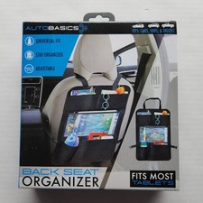 AutoBasics Back Seat Organizer - Fits Most Tablets - Fits Cars, SUVs Trucks