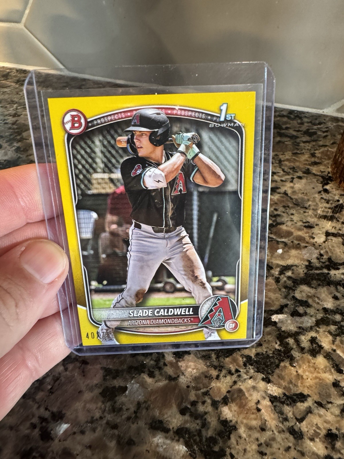 2025 Bowman - Slade Caldwell Yellow 1st Prospect Rookie Card /75