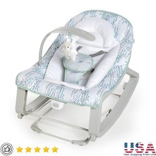 3-in-1 Vibrating Baby Bouncer Rocker Toddler Seat Infant Comfortable Chair Gray