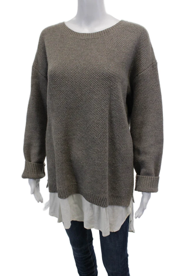 Blusa gris con cremallera manga larga Mystree para mujer talla L Foto 2 de 4