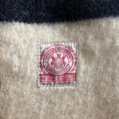 HUDSON'S BAY 3.5 Point Blanket RED Label 1920's England Wool